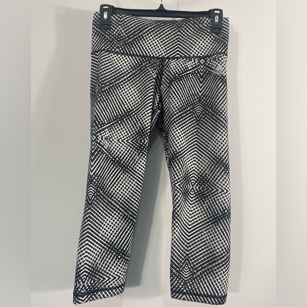 Adidas Climate Black, White Leggings, Small, wo pants, yoga, soft, sleek Womens